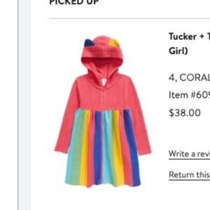 Tucker + Tate Kids' Hooded Swim Cover-Up Size 4
